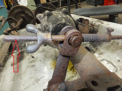 The arrow shows the brake leverage