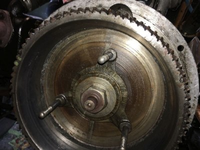flywheel showing front thrust washer and spider.jpg