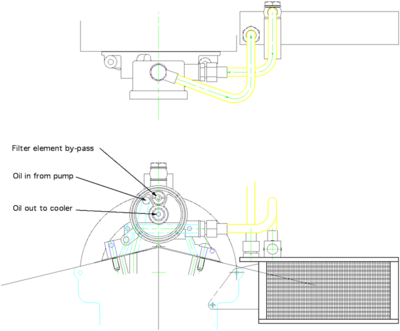 View on filter housing from back of engine